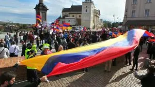 Protestujące zebrali się na placu Zamkowym