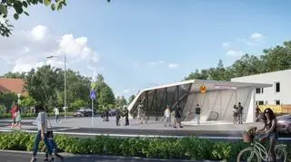 Wizualizacja wejścia na stację C19 "Zacisze"