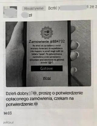 Jedna z wiadomości, jakie otrzymała kobieta