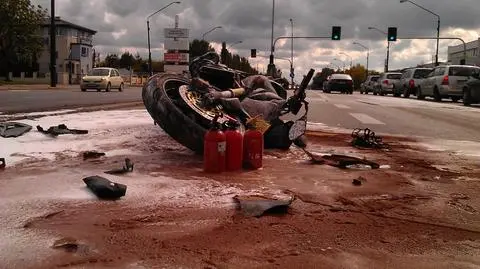 Na Puławskiej spłonął motocykl