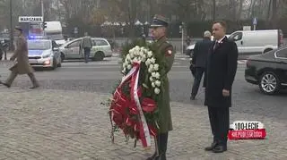 Prezydent złożył kwiaty przed pomnikiem Piłsudskiego