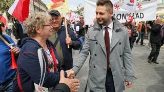 Patryk Jaki na proteście rolników