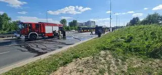 Pożar autobusu w Alejach Jerozolimskich