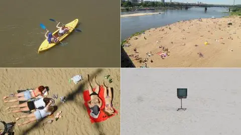 Kajaki, opalanie i samotny telewizor. Gorąca niedziela nad Wisłą