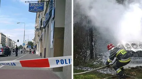 Napad na jubilera, strzały i spalony samochód