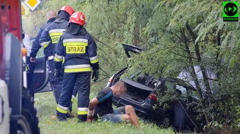 Wjechał do rowu, pobił ratownika. We krwi miał dwa promile