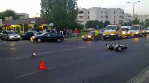 Zderzenie motocykla z volkswagenem