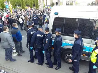 Protest przedsiębiorców w centrum