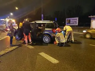 Wypadek na skrzyżowaniu Wału Miedzeszyńskiego i Zwycięzców