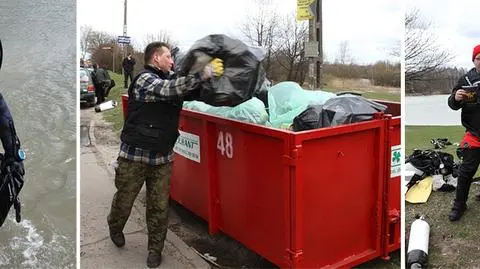 Wyłowili kontener śmieci
