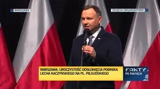 Prezydent Duda na uroczystości odsłonięcia pomnika