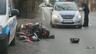 Wypadek z udziałem motocyklisty