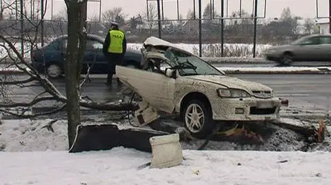 Roztrzaskał się na słupie Dwie osoby nie żyją