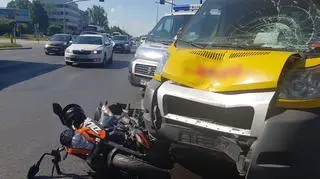 Zderzenie z motocyklem na Puławskiej