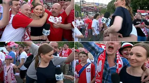 Kibice oszaleli. Radością podzielili się z reporterką TVN24