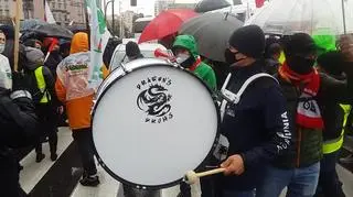 Protest rolników na placu Zawiszy