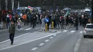 Manifestacje w geście solidarności z Ukrainą w Warszawie