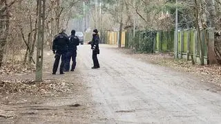 Policja na ulicy Werbeny w Józefowie, gdzie doszło do napadu na dom jednorodzinny