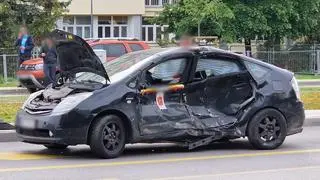 Kolizja tramwaju z taksówką