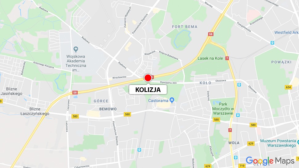 Tu doszło do kolizji