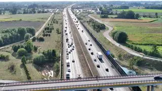 Wypadek z udziałem motocyklisty na A2