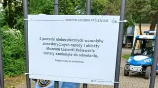 Zamknięte są również Łazienki Królewskie 