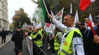 Protest górników w Warszawie