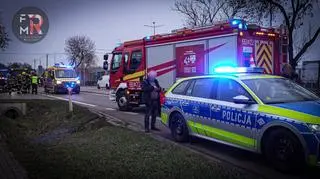 Wypadek motocyklisty pod Warszawą