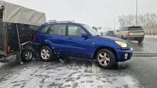 Kolizja na Południowej Obwodnicy Warszawy