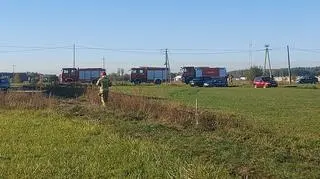 Przerwany gazociąg w miejscowości Ładzyń