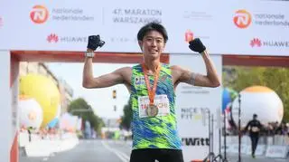 Ryoma Takeuchi na mecie Maratonu Warszawskiego
