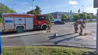 Zderzenie dwóch aut na Trakcie Brzeskim