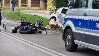 Wypadek z udziałem motocyklisty 