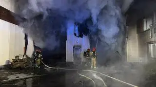 Pożar warsztatu w Sulejówku 