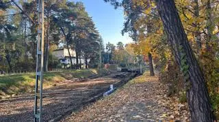 Prace przy wymianie torów WKD w Komorowie w październiku 2025 r.