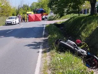 Wypadek z udziałem motocyklisty w Garwolinie 