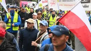 Protest górników w Warszawie