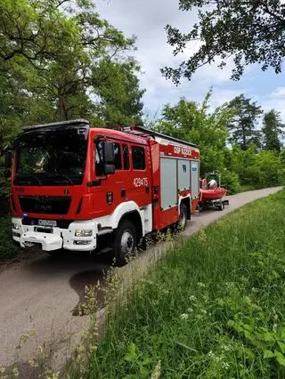 Samochód wjechał do stawu 