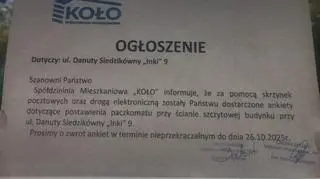 Ogłoszenie o ankiecie w sprawie paczkomatu