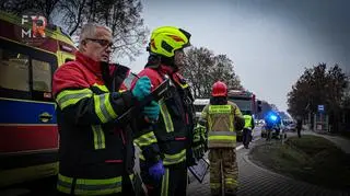 Wypadek motocyklisty pod Warszawą