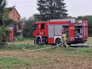 Pożar pracowni w Kępie Okrzewskiej