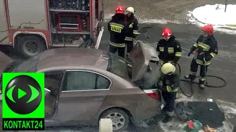 Pożar BMW na Słonecznej