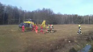 Na miejscu lądował śmigłowiec LPR