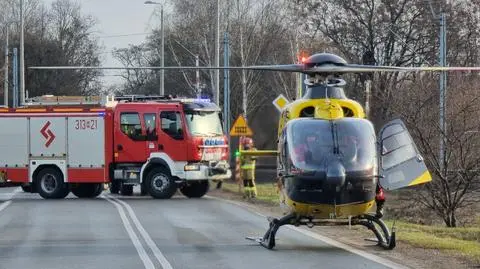 Helikopter lądował na ulicy. Cyrulików była zablokowana