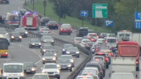 Zderzenie na Trasie Łazienkowskiej