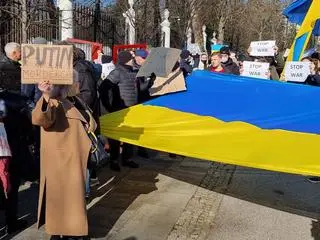 Protest przed ambasadą Rosji 