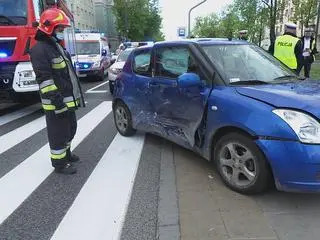 Zderzenie dwóch samochodów na Żoliborzu