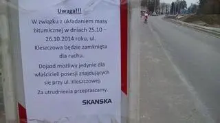 Prace przy przebudowie ulicy Kleszczowej