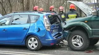 Zderzenie czterech samochodów na Patriotów