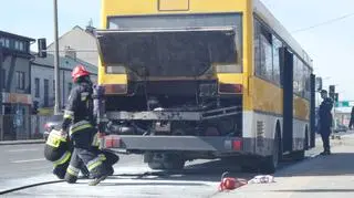 Pożar autobusu na Płowieckiej